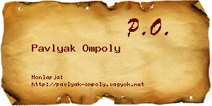Pavlyak Ompoly névjegykártya